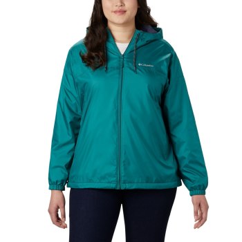 Columbia Flash Forward Lined Windbreaker Plus Size, Chamarras Verdes Claro Azul Marino Para Mujer |